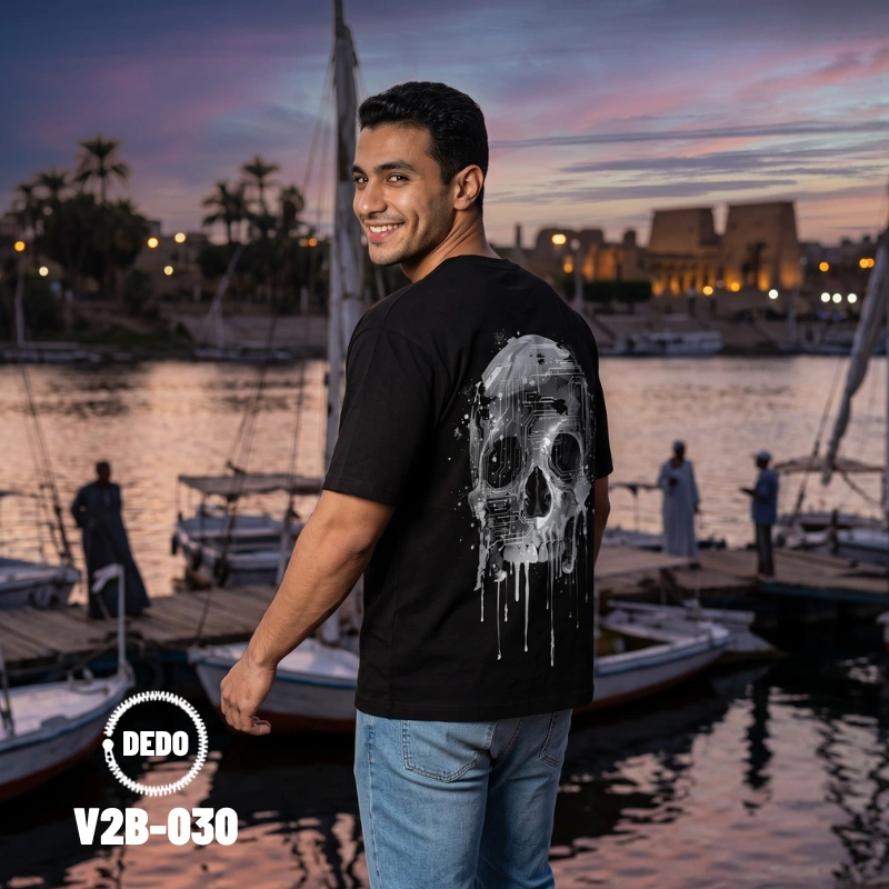 Ancient Egyptian Anubis Graphic 100% Cotton Oversized T-Shirt by DEDO